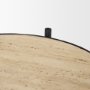 71043-AB - Wade Travertine Marble w/ Matte Black Metal End Tables