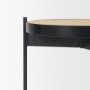71043-AB - Wade Travertine Marble w/ Matte Black Metal End Tables