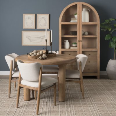 70884-AB - Soma 48" Light Brown Mango Wood Round Dining Table