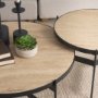 71042-AB - Wade Travertine Marble w/ Matte Black Metal Coffee Tables
