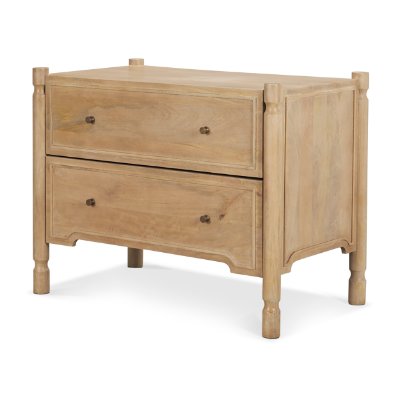 71128 - Phil Light Brown Wood 2 Drawer Accent Cabinet