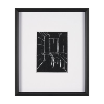 15674 - Interior Sketch II by Mercana Studio a Hand Embellished Framed Art Print Matted under Glass
