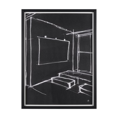 15677 - Interior Sketch V by Mercana Studio a Hand Embellished Framed Art Print