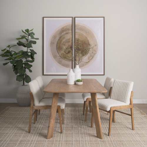 71056-AB - Welborn 84" Light Brown Wood Rectangular Dining Table
