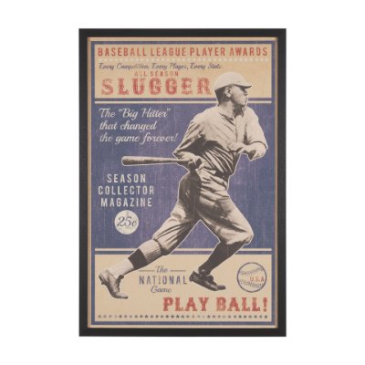 15635 - Play Ball by The Vintage Collection a Hand Embellished Framed Art Print