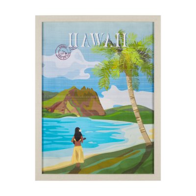15645 - Hawaii Go USA (L) by Mercana Studio a Hand Embellished Decograph Framed Art Print