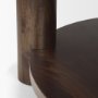 71122-AB - Jovia Brown Mango Wood W/ Cappuccino Marble Round Coffee Table