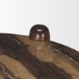 71123-AB - Jovia Brown Mango Wood W/ Cappuccino Marble Round Side Table
