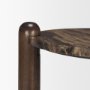 71123-AB - Jovia Brown Mango Wood W/ Cappuccino Marble Round Side Table