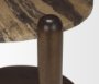 71123-AB - Jovia Brown Mango Wood W/ Cappuccino Marble Round Side Table