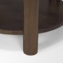 71123-AB - Jovia Brown Mango Wood W/ Cappuccino Marble Round Side Table
