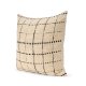 71086 - Jaela 22x22 Beige/Black Striped Checkered Square Throw Pillow Cover