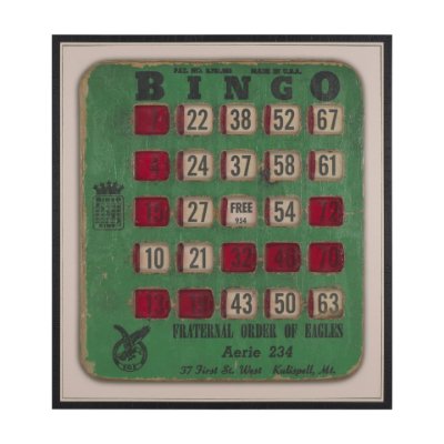 102661-FL - Chasing Numbers I Bingo Card by Mercana Studio a Hand Embellished Textured Framed Canvas