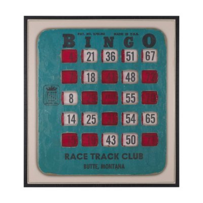 102662-FL - Chasing Numbers II Bingo Card by Mercana Studio a Hand Embellished Textured Framed Canvas