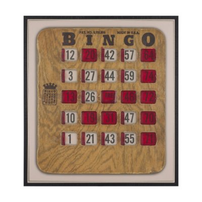102663-FL - Chasing Numbers III Bingo Card by Mercana Studio a Hand Embellished Textured Framed Canvas