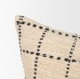 71086 - Jaela 22x22 Beige/Black Striped Checkered Square Throw Pillow Cover