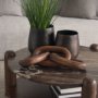 71122-AB - Jovia Brown Mango Wood W/ Cappuccino Marble Round Coffee Table
