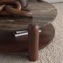 71122-AB - Jovia Brown Mango Wood W/ Cappuccino Marble Round Coffee Table