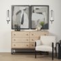 69488 - Kero 5.9L x 6.9W x 24.0H Black Metal Wall Candle Holder