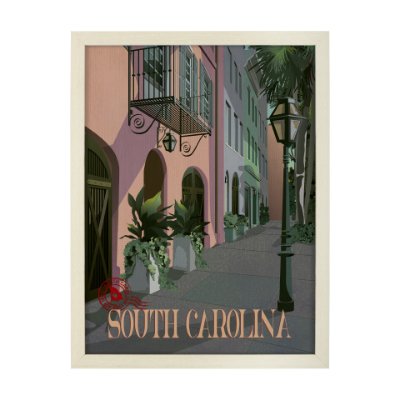 15792 - South Carolina Go USA (L) by Mercana Studio a Hand Embellished Decograph Framed Art Print