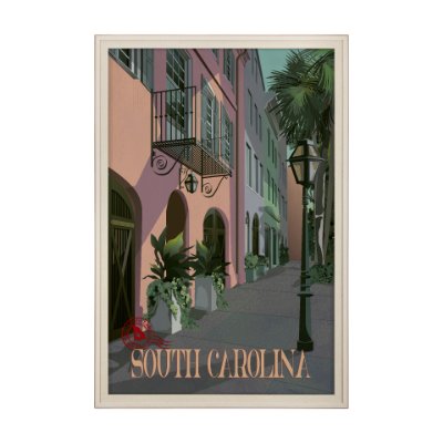 15793 - South Carolina Go USA (XL) by Mercana Studio Hand Embellished Decograph Framed Art Print under Glass