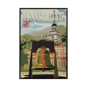 Pennsylvania Go USA (SM) by Mercana Studio a Hand Embellished Decograph Framed Art Print