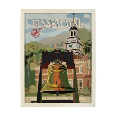 15746 - Pennsylvania Go USA (L) by Mercana Studio a Hand Embellished Decograph Framed Art Print