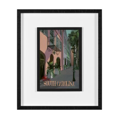 15790 - South Carolina Go USA (M) by Mercana Studio a Framed Art Print Matted under Glass