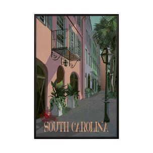 South Carolina Go USA (SM) by Mercana Studio a Hand Embellished Decograph Framed Art Print
