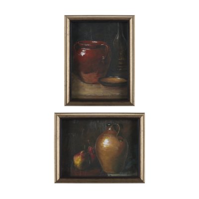 15753 - Vintage Crock (Set of 2) by Mercana Studio a Hand Embellished Framed Art Print