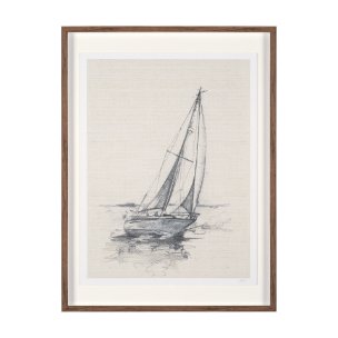 Sail Away II by Mercana Studio a Hand Embellished Framed Art Print Matted under Glass