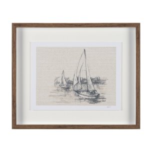 Sail Away III by Mercana Studio a Hand Embellished Framed Art Print Matted under Glass