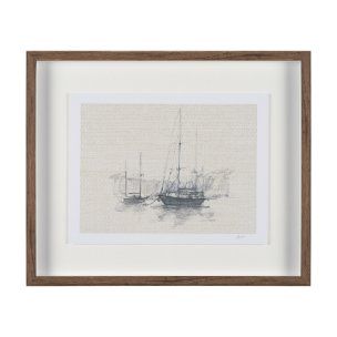 Sail Away IV by Mercana Studio a Hand Embellished Framed Art Print Matted under Glass