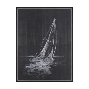 Sail Away II by Mercana Studio a Hand Embellished Textured Framed Canvas