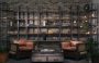 50242-AB - Taunton I 80L x  10.5W x 90H Brown Wood and Black Iron Six Shelving Unit