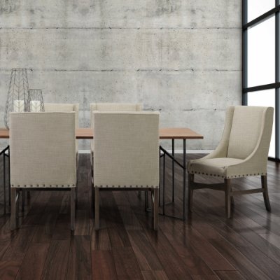 50388 - Kensington I Beige Fabric and Solid Wood Dining Chair