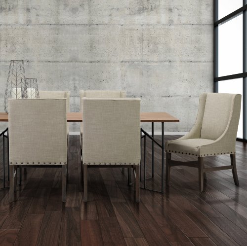 50388 - Kensington I Beige Fabric and Solid Wood Dining Chair