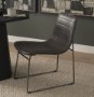 67605 - Thornton I Dark Brown Faux-Leather Seat Black Iron Frame Dining Chair