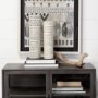68624 - Uhura II Large Cream Black Patterned Cylindrical Ceramic Vase