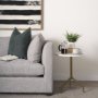 70153 - Serre Marble Top 3 Prong Gold Metal Base End Table 