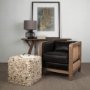 67703 - Clark (20"H) Bronze Barrel Metal Base Beige Linen Shade Table Lamp