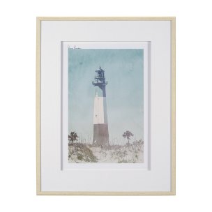 Lighthouse II-Tybee Island by Mercana Studio a Hand Embellished Framed Art Print Matted under Glass