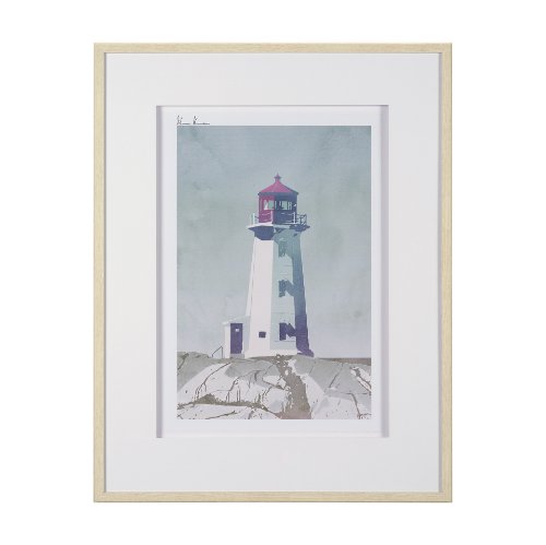 15759 - Lighthouse III-Peggy's Cove by Mercana Studio a Hand Embellished Framed Art Print Matted under Glass