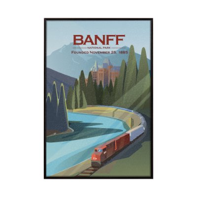 15820 - Banff Go Canada (SM) by Mercana Studio a Hand Embellished Decograph Framed Art Print