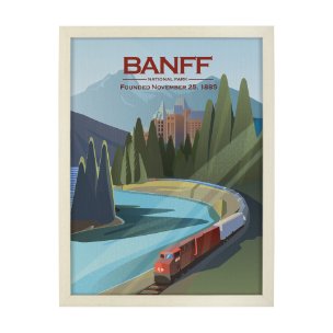 Banff Go Canada (L) by Mercana Studio a Hand Embellished Decograph Framed Art Print