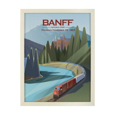 15822 - Banff Go Canada (L) by Mercana Studio a Hand Embellished Decograph Framed Art Print