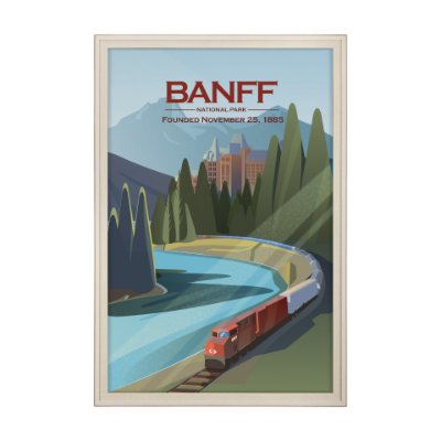 15823 - Banff Go Canada (XL) by Mercana Studio a Hand Embellished Decograph Framed Art Print under Glass