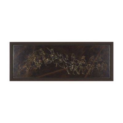 102669-FL - Ride 'Em Cowboy by Mercana Studio a Hand Embellished Textured Framed Canvas