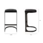 69271 - Tyson 17L x 18W x 31H Black Leather W/ Metal Frame Bar Stool