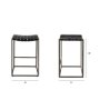 69392 - Clarissa 18.0L x 16.0W x 26.25H Black Woven Leather Seat W/ Gold Frame Counter Stool